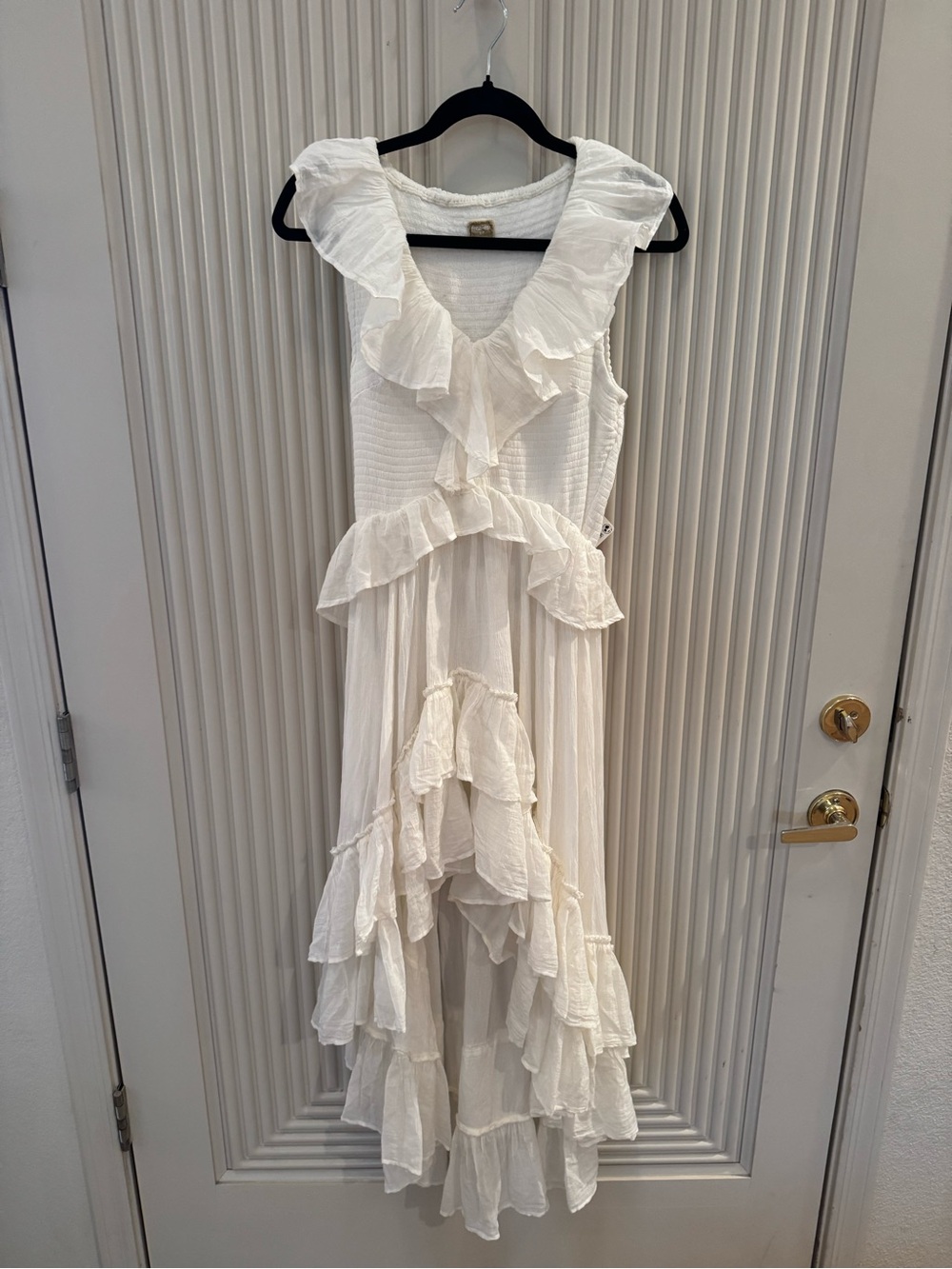 Free People Ivory Ruffled High-Low Maxi Dress SP - Picture 2 of 5